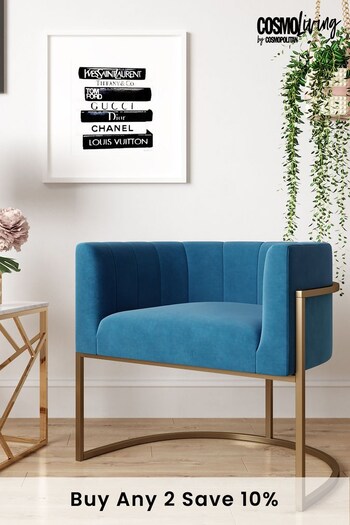 CosmoLiving Blue Rooney Velvet Accent Chair (M39254) | £200