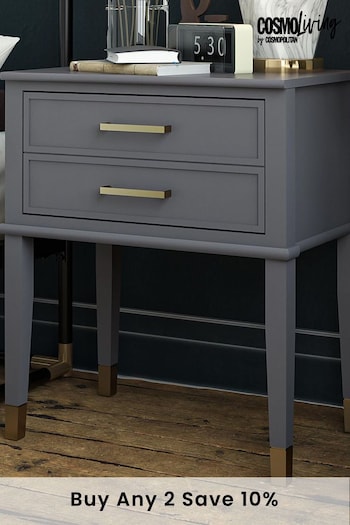 CosmoLiving Graphite Grey Westerleigh 1 Draw Side Table (M39514) | £170