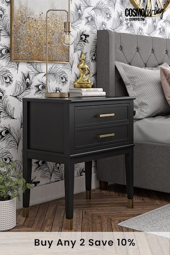 CosmoLiving Black Westerleigh 1 Draw Side Table (M39515) | £170