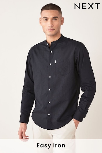 Black Grandad Collar Shirt (M39845) | £20