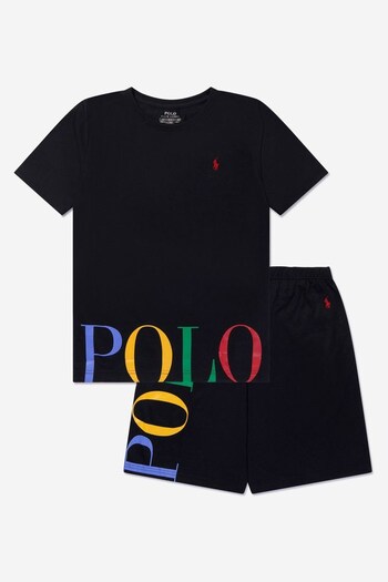 Boys T-Shirt And Shorts Lounge Set in Black (M3Q045) | £22