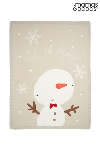 Mamas & Papas Brown Christmas Small Knitted Elf Blanket (M3V923) | £32