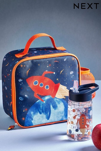 Navy Blue Space Lunch Bag And Water Bottle (M40001) | £12