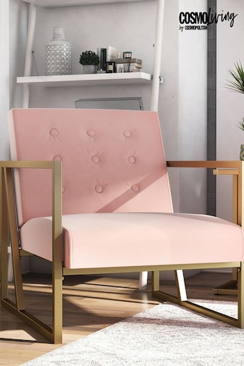 CosmoLiving Pink Lexington Button Tufted Velvet Chair (M40395) | £255