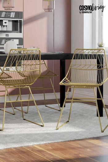 CosmoLiving Gold Astrid Wire Metal Dining Chair (M40445) | £190