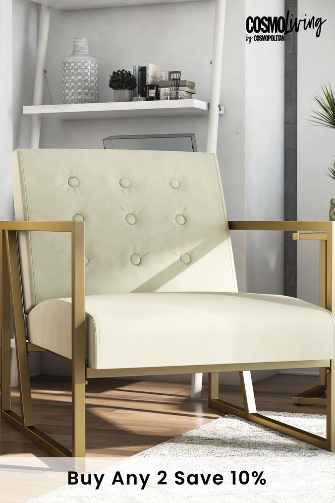 Cream and shop gold accent chair