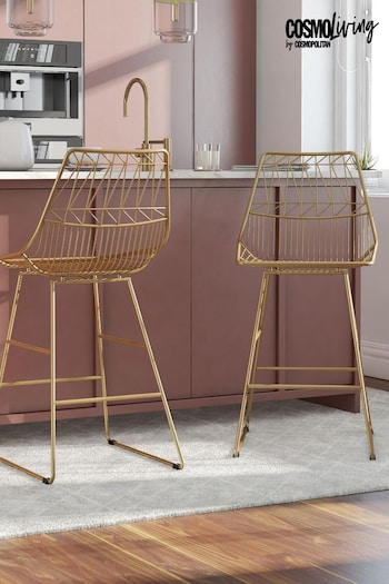 CosmoLiving Gold Astrid Wire Metal Dining Chair (M40507) | £150