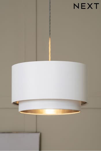 White Rico 2 Tier Easy Fit Lamp Shade (M40759) | £28
