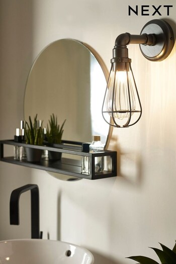 Pewter Grey Pipe Outdoor And Indoor (Including Bathroom) Wall Light (M40764) | £42