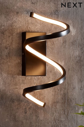 Black Spiral Outdoor And Indoor (Including Bathroom) Wall Light (M40766) | £50