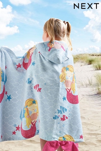 Teal Mermaid Children's Hooded Beach Towel Ages 3-5 (M41069) | £24