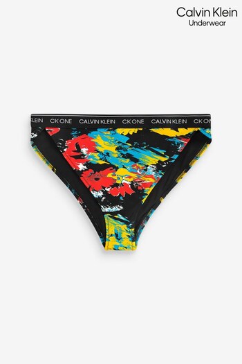 Calvin Klein Womens Black One High Waist Cheeky Bikini Bottom (M41104) | £45