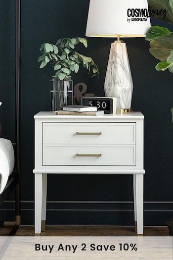CosmoLiving White Westerleigh 1 Draw Side Table (M41164) | £170