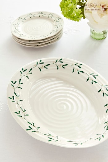 Sophie Conran White Portmeirion Christmas Mistletoe Oval Platter (M41367) | £60