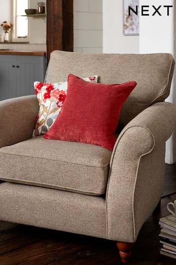 Terracotta Red 45 x 45cm Soft Velour Cushion (M41403) | £8