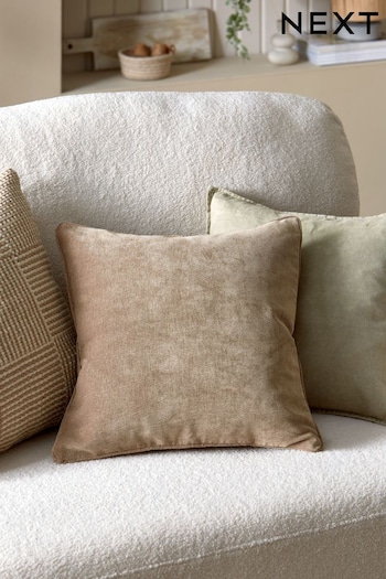 Latte Natural 45 x 45cm Soft Velour Cushion (M41420) | £8