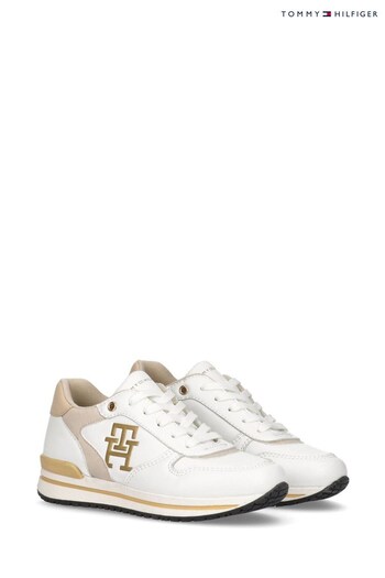 Tommy Hilfiger Lace-Up White Trainers (M41570) | £36 - £39