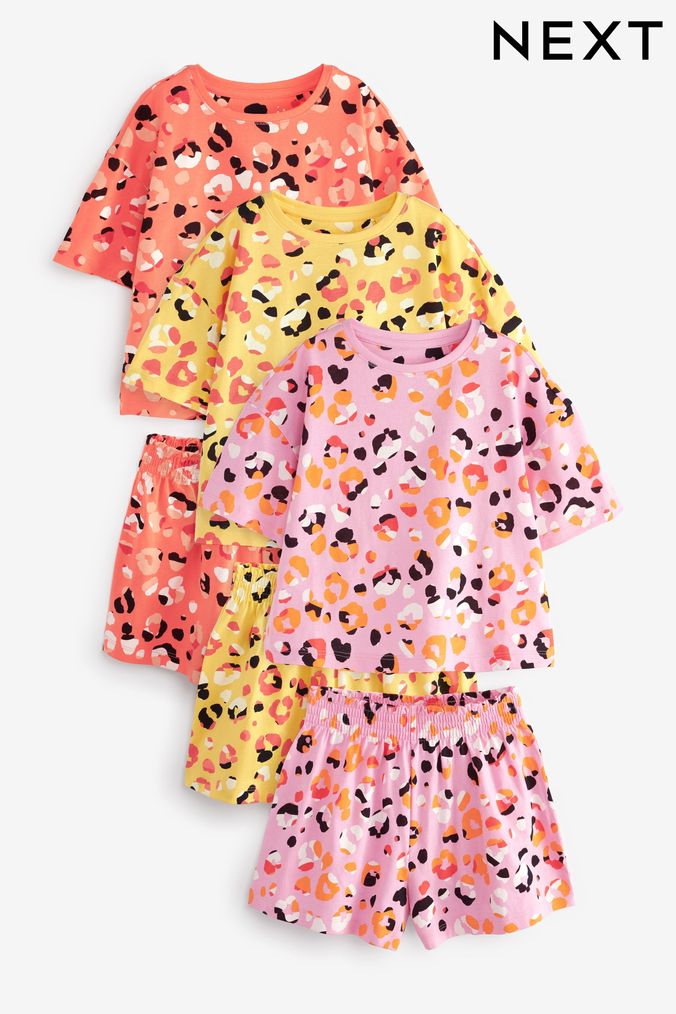 Multi Animal Print Short Pyjamas 3 Pack (3-16yrs) (M42195) | £26 - £34