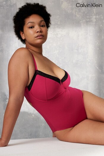Calvin Klein Pink Balconette One-Piece Curve Swimsuit (M42445) | £60