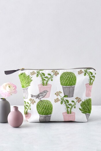 Thornback & Peel Cream Cactus & Bird Large Cosmetic Bag (M42868) | £28