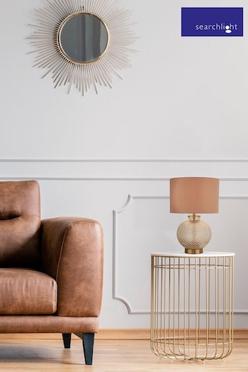 Searchlight Clear Glass/Brass Ella Table Lamp Base (M43461) | £43