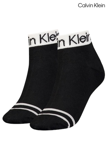 Calvin Klein Black Logo Socks 2 Pack (M43803) | £12