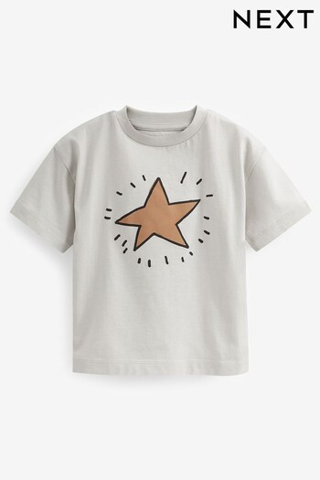 Grey Star Short Sleeve Character T-Shirt (3mths-7yrs) (M43822) | £6 - £8