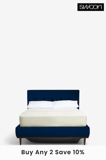 Swoon Opulent Velvet Navy Blue Klee Upholstered Bed Frame (M43929) | £525 - £625