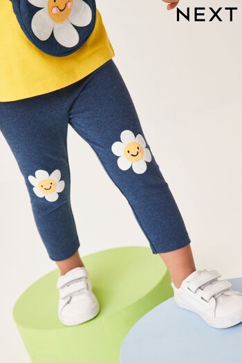 Denim Dark Blue Daisy Embroidered Leggings (3mths-7yrs) (M44117) | £6 - £8