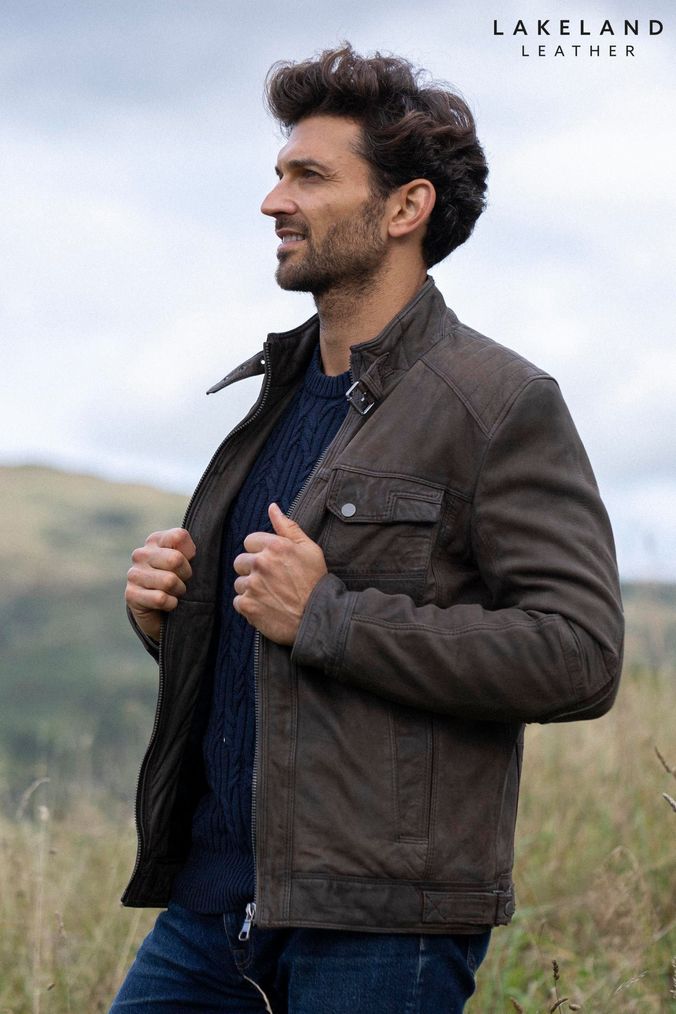Next leather jacket best sale men