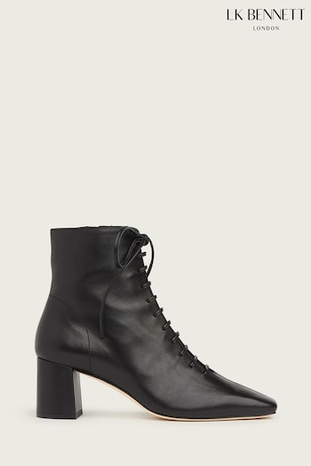 LK Bennett Black Open Lace-Up Arabella Boots (M44425) | £399