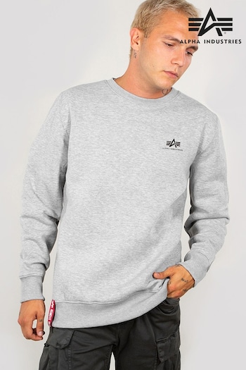 Alpha Industries Grey Small Logo Basic Sweater (M44696) | £75