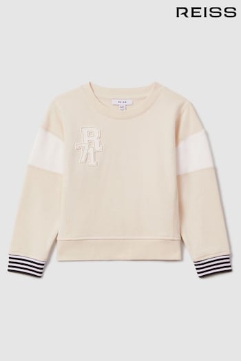 Reiss Ivory Colette Teen Cotton Blend Logo Sweatshirt (M44914) | £38