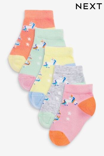 Multi Cotton Rich Unicorn Trainer Socks 5 Pack (M44999) | £5.50 - £6.50