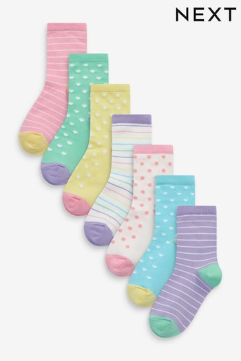 Colourful 7 Pack Cotton Rich Spot Stripe Ankle Socks (M45003) | £8.50 - £9.50
