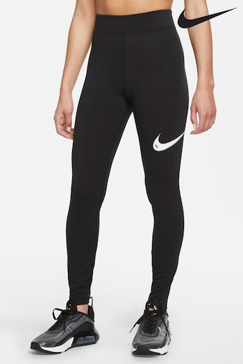 Nike WHITE Black Swoosh High Rise Leggings (M45538) | £38