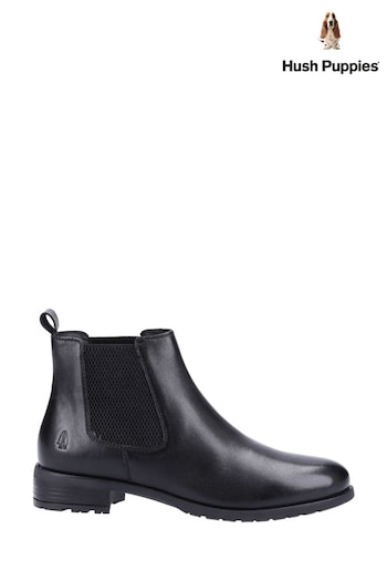 Hush Puppies Black Sammie Ankle Boots Heel (M46073) | £70