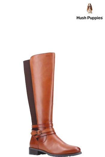 Hush Puppies Tan Brown Vanessa Calf STEVE Boots (M46107) | £90