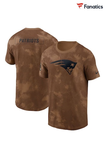 Fanatics NFL New England Patriots 2023 Short Sleeve Salute to Service Sideline Brown T-Shirt (M46643) | £35