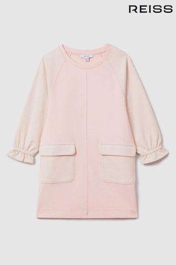 Reiss Pink Courtney Teen Colourblock Jersey Dress (M46990) | £63