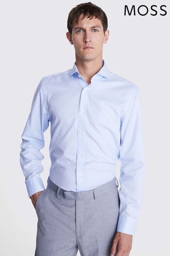 MOSS Tailored Fit Sky Twill Zero Iron Shirt (M47087) | £50