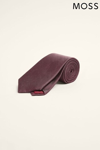 MOSS Mulberry Plain Natte Silk Tie (M47107) | £30