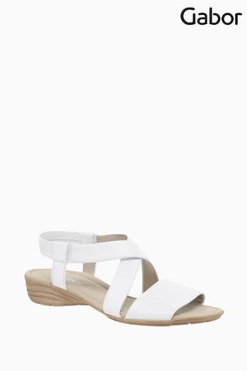 Gabor Ensign White Leather Strappy Sandals (M47144) | £75