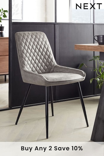 Set of 2 Monza Faux Leather Light Grey Hamilton Non Arm Dining Chairs (M47347) | £280