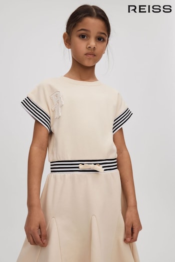 Reiss Ivory Milo Senior Cotton Blend Logo Dress (M47485) | £60