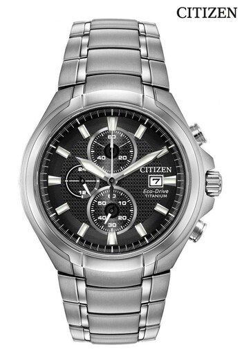 Citizen Gents Silver Tone Eco-Drive Titanium Chrono Bracelets Sport Watch (M47677) | £399