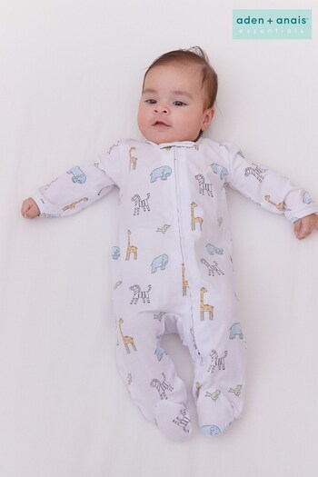 aden + anais Comfort Knit Jungle Jammin' Baby Sleepsuit (M47865) | £22