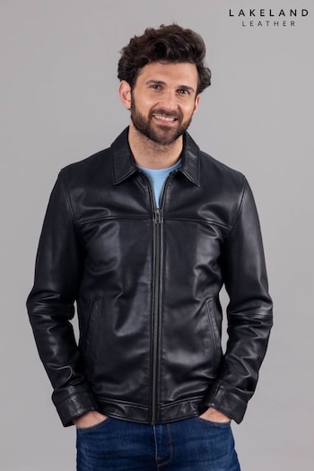 Lakeland Leather Renwick Collared Leather Black Jacket (M47946) | £199