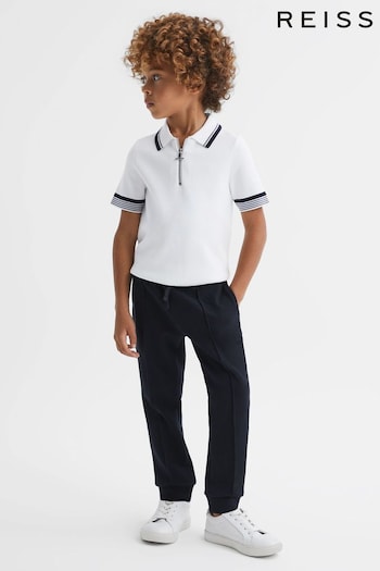 Reiss Optic White Chelsea Half-Zip Polo Shirt (M48801) | £46