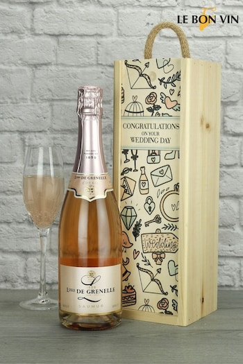 Wedding Day Sparkling Rose Wine Gift by Le Bon Vin (M48903) | £36